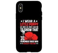 Veterans Day USA Memorial Lest We Forget Red Poppy Flower Case for iPhone X/XS