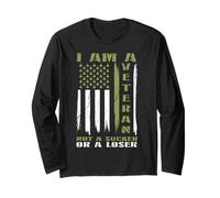 Veterans Day Veteran Not Sucker or Loser American US Flag Long Sleeve T-Shirt