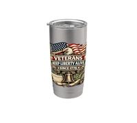 Veterans Keep Liberty Alive Since 1776 Patriotic Eagle Flags Stainless Steel Insulated Tumbler