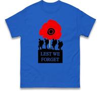 Veterans Lest we Forget T-Shirt,Remembrance Day commemorations,World War,Victory,Soldier Sacrifices,Patriotic, Armistice Day,UK Army,Memorial Unisex Gift Top Royal
