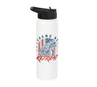 Veterans Never Retreat Patriotic American Stainless Steel Insulated Water Bottle