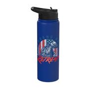 Veterans Never Retreat Patriotic American Stainless Steel Insulated Water Bottle