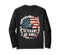 Veterans No Kings American Flag Patriot Protests Vintage Long Sleeve T-Shirt
