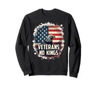 Veterans No Kings American Flag Patriot Protests Vintage Sweatshirt
