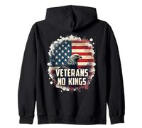 Veterans No Kings American Flag Patriot Protests Vintage Zip Hoodie