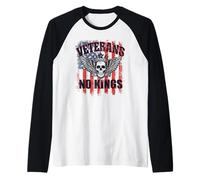 Veterans No Kings USA Flag America Raglan Baseball Tee