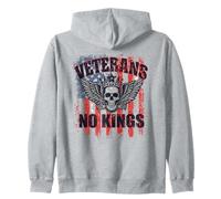 Veterans No Kings USA Flag America Zip Hoodie