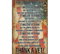 Veterans Poster Jigsaw Puzzles 500 Piece for Adults - If You Love Your Freedom Thank A Vet Wooden Puzzle Fun Games Stress Relief Toys for Home Decor