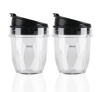 Veterger 2 Pack Replacement Parts Cup with Lid,Compatible with Ninja Blender Auto iQ BL480 BL482 BL642 NN102 BL682 BL450 BL2013 (2 12oz)