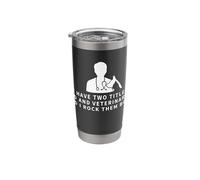 Veterinarian and Dad Proud Vet Med Funny Veterinary Stainless Steel Insulated Tumbler