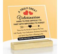 Veterinarian Appreciation Gifts Acrylic Plaque with Wood Stand Vet Tech Gifts Christmas Graduation Gift Veterinary Thank You Gifts Animal Doctor Gifts for Veterinary Technician Birthday Keepsake