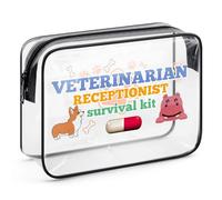 Veterinarian Appreciation Gifts Cosmetic Bag Christmas Birthday Gift for Vet Tech Women Veterinary Medicine Graduation Gifts PVC Toiletry Bag Veterinary Tech Animal Rescue Gifts Clear Makeup Bag