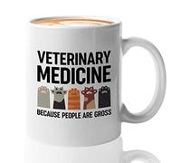Veterinarian Coffee Mug 11oz White - Veterinary Medicine because - Veterinarian Veterinary Medicine Funny Sarcasm Paw Pun Jokes Humor Amusing