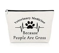 Veterinarian Gift for Women Makeup Bag Animal Rescue Gift Veterinary Technician Gifts for Dog Lover Vet Tech Medical Graduate Dog Doctor Cosmetic Bag Animal Lover Travel Makeup Pouch