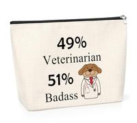 Veterinarian Gift for Women Vet Tech Makeup Bag Funny Vet Pet Doctor Gift Idea for Animal Lovers Appreciation Gift for Veterinarian Women Veterinary Technician Gift Travel Makeup Pouch