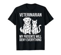 Veterinarian My Patients Will Deny Everything Dog Cat Design Value Graphic T-Shirt, Men, Black, XL