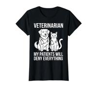 Veterinarian My Patients Will Deny Everything Dog Cat Design Value Graphic T-Shirt, Women, Black, M
