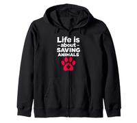 Veterinarian Vet Tech Assistant Life Is About Saving Animals Zip Hoodie