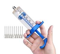 Veterinary Continuous Dosing Device 10/30/50ML Animal Syringe Plastic Veterinary With Needle Bird Feeding Rearing Poultry(50ml blue)