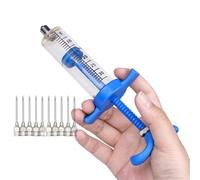 Veterinary Continuous Dosing Device 10/30/50ML Animal Syringe Plastic Veterinary With Needle Bird Feeding Rearing Poultry(30ml blue)