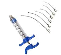 Veterinary Continuous Dosing Device 10ml/20ml/30ml/50mL Bird Feeding Syringe Kit With 6 Pcs Curved Gavage Tube Milk Needle Pet Liquid Food(10ML)
