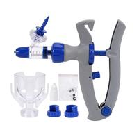 Veterinary Continuous Dosing Device Animal Automatic Injector With 10pcs Needles Farm Poultry Adjustable Vaccine Syringe Pig Cattle Sheep Chicken(Type A-5ml)