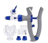 Veterinary Continuous Dosing Device Animal Automatic Injector With 10pcs Needles Farm Poultry Adjustable Vaccine Syringe Pig Cattle Sheep Chicken(Type A-1ml)