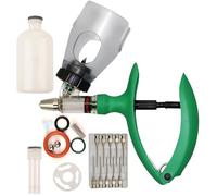 Veterinary Continuous Syringe, 2ml/5ml/10ml Adjustable Precision Injection Pump, Bottle Insertion Injector Gun for Livestock(E,5ML)