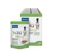 Veterinary HPM Cat Adult NEUTERED Salmon Chunks Gravy 12X85G