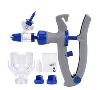 Veterinary Metal Feeding Gun 1ml-10ml Veterinary Automatic Continuous Syringe Adjustable Vaccine Injection 10pcs Needle For Livestock Pig Cow Sheep Chicken(A-Syringe-5ML)