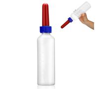 Veterinary Milk Bottle 500ml Silicone Plastic Nipple Feeder | White One Piece, Bottle Scale Monitoring, Thickened Nipple Feel, for Cattle Piglets Home Barn Use