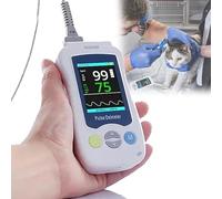 Veterinary Pulse Oximeter, 2.4-Inch Screen Handheld Vet Pulse Oximeter, Ear/Tongue Sensor Probe, for SpO2, Pulse Rate and Temperature Monitoring, for Cats, Dogs, Pets Hospital