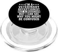 Veterinary Receptionist Not A Magician Funny Vet Clinic PopSockets PopGrip for MagSafe
