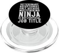 Veterinary Receptionist Only Because Multitasking Vet Funny PopSockets PopGrip for MagSafe
