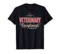 Veterinary Receptionist Retro Groovy Boho Pet Clinic T-Shirt