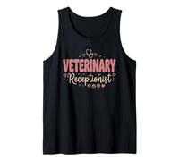 Veterinary Receptionist Retro Groovy Boho Pet Clinic Tank Top
