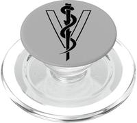 VETERINARY SYMBOL VETERINARIAN ROD OF ASCLEPIUS CADUCEUS PopSockets PopGrip for MagSafe