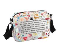 Veterinary Technician Gift Veterinarian Appreciation Gift Animal Rescue Present Vet Tech Crossbody Bag (A Hundred HKB EU)