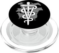 Veterinary Technician Logo Animal Medicine Veterinarian Pet PopSockets PopGrip for MagSafe