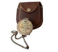 VETERIS Engraved Brass Compass Gift to My Son/Nautical Gift for Son from Dad/Gift to Son from Mom/Gift for Son,Father Son Gift,Mother Son Gift,Love Mom,Son from Mom, Love Dad/with Leather Case