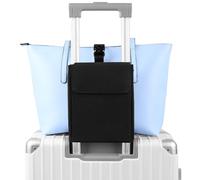 Vethers 3 in 1 Travel Luggage Cup Holder, Luggage Straps, Shoulder Bag for Suitcases add a Bag，Convenient Travel Carry-on Accessories for Hands-Free Convenience, Black Magnet, 48-60 inches (122-152 cm