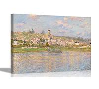 Vetheuil by Claude Monet Canvas Prints Framed Wall Art Poster Pictures Artwork Home Work Livingroom Artwork Large 76 x 50cm (30 x 20 inches)
