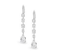 Vetieeimo Bride Bridesmaid Teardrop Long Dangle Earrings for Women Trendy Hook Dangling Earrings Fit Wedding Prom, Cubic Zirconia, Cubic Zirconia