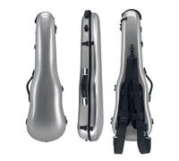 Vetimobato 3/4 Violin Case 4/4 Full Size Adjustable Hard Shell Carbon Fiber Violin Travel Case with Removable Accessory Storage Bag, 2 Bow Holder, Backpack straps (Grey)