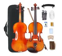 Vetimobato 4 String Acoustic Violin 4/4 Violin Set Full Size Flamed Maple Spruce Ebony Fittings Free Case & Violin Bow (4/4 Flame Better)