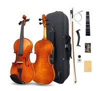 Vetimobato 4 String Acoustic Violin 4/4 Violin Set Full Size Flamed Maple Spruce Ebony Fittings Free Case & Violin Bow (1/2 Flame)