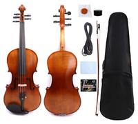 Vetimobato 5-String Electric Viola 16 Inch Professional Handmade Viola with Maple Spruce Body & Ebony Fittings (FCGDA Tuning) - Full Kit with Hard Case, Bow, AUX Cable and Accessories (Brown)