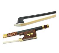 Vetimobato Braided Carbon Fiber Violin Bow 4/4 Full Size - Professional Mongolian Horsehair Violin Bow for Student & Adults - Durable & Lightweight Straight Model Violin Accessories(White Bow Hair)