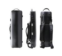 Vetimobato Braided Carbon Fiber Violin Case for 3/4 & 4/4 Full-Size Violins Rectangle Lightweight Hard Shell Case with Music Bag,4 Bow Holders Durable Protection for Travel & Storage (Black with Lock)