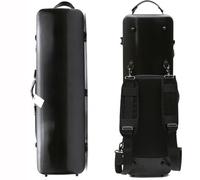 Vetimobato Braided Carbon Fiber Violin Case for 3/4 & 4/4 Violins - Rectangle Lightweight Hard Shell Case with Music Bag, 4 Bow Holders - Durable Full-Size Protection for Travel & Storage (Black)